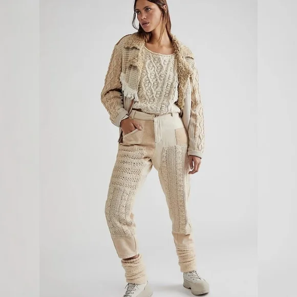 Free People Pretty Lies Patchwork Harem Pants Size/8 - Picture 8 of 8